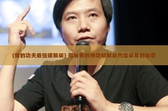 (我的功夫最强破解版) 揭秘我的神功破解版内置菜单的秘密